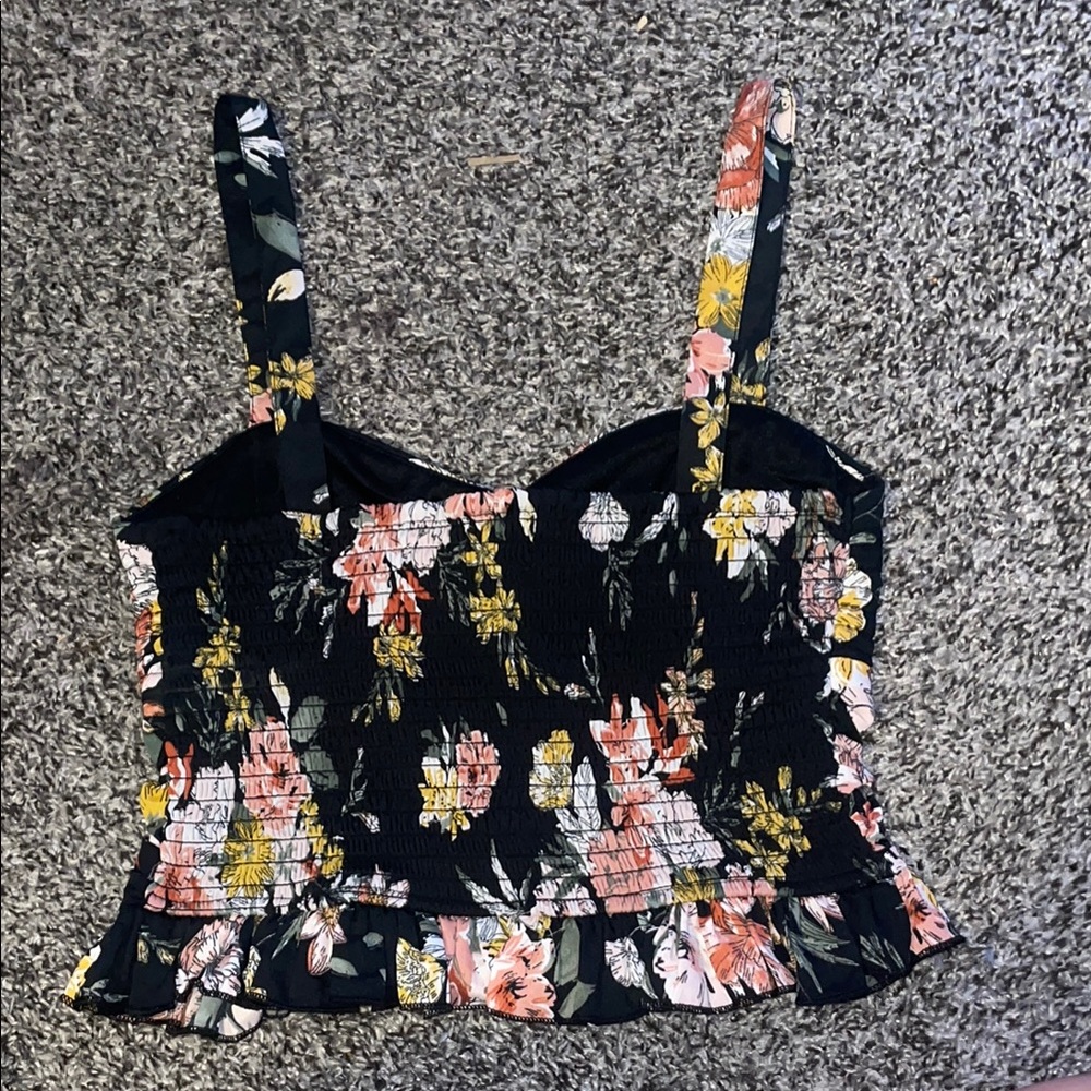 Floral Black Women's Top - Picture 3 of 3